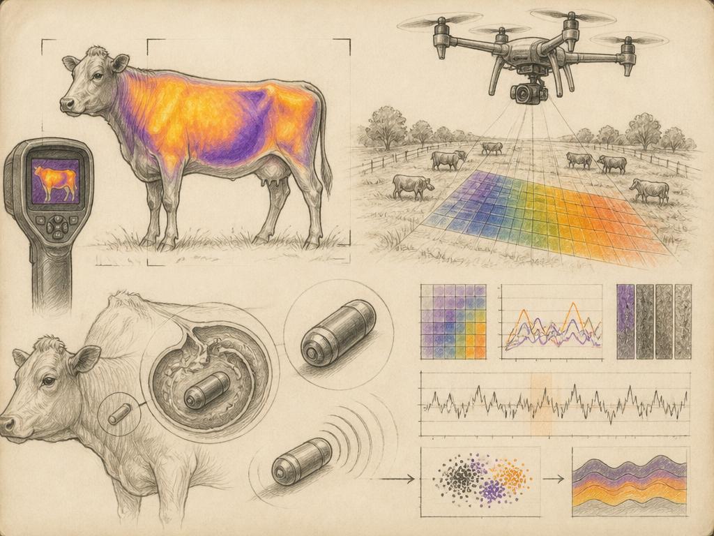 Hand-drawn scientific sketch for Thermal & hyperspectral