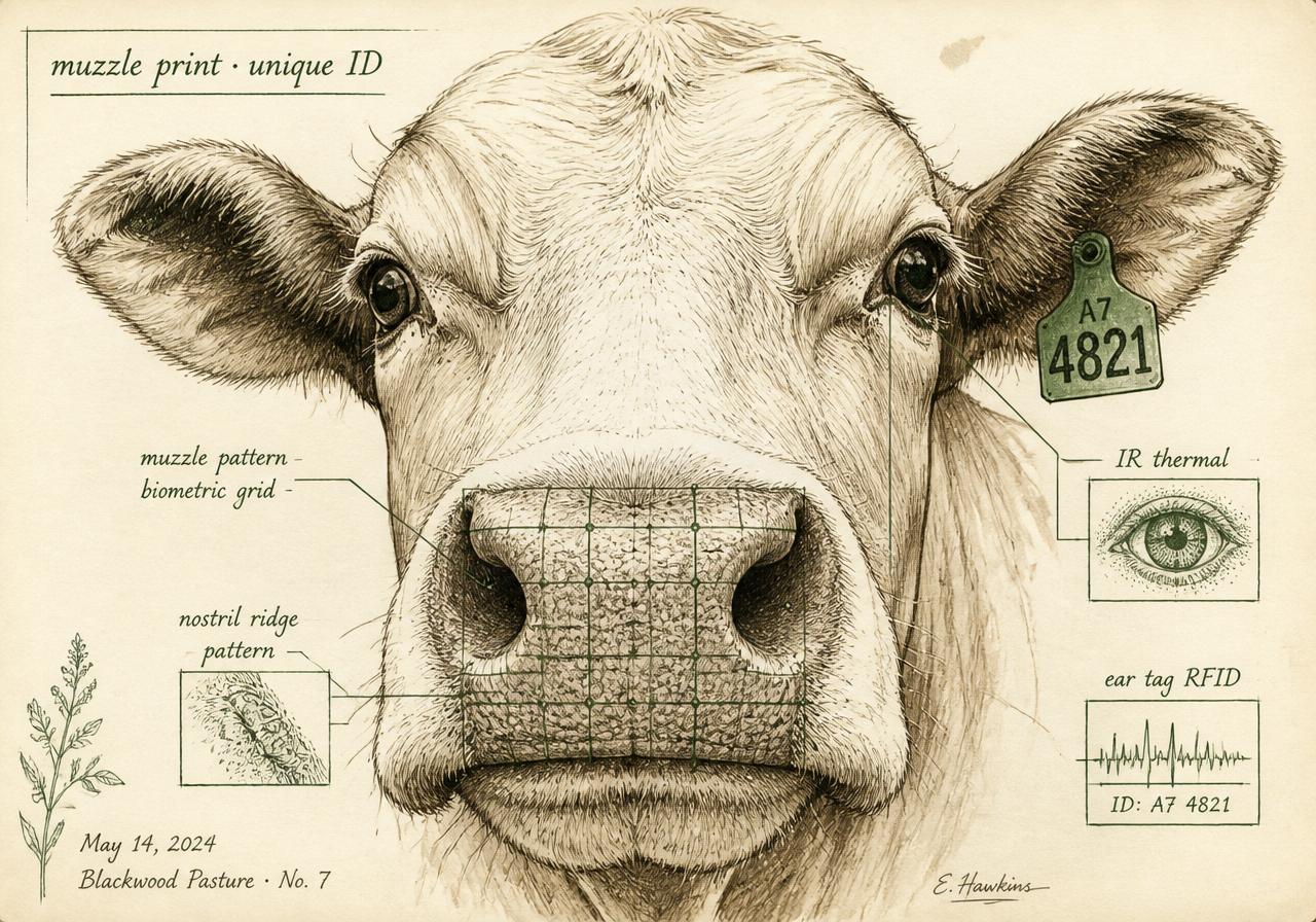 Muzzle-print biometric sketch